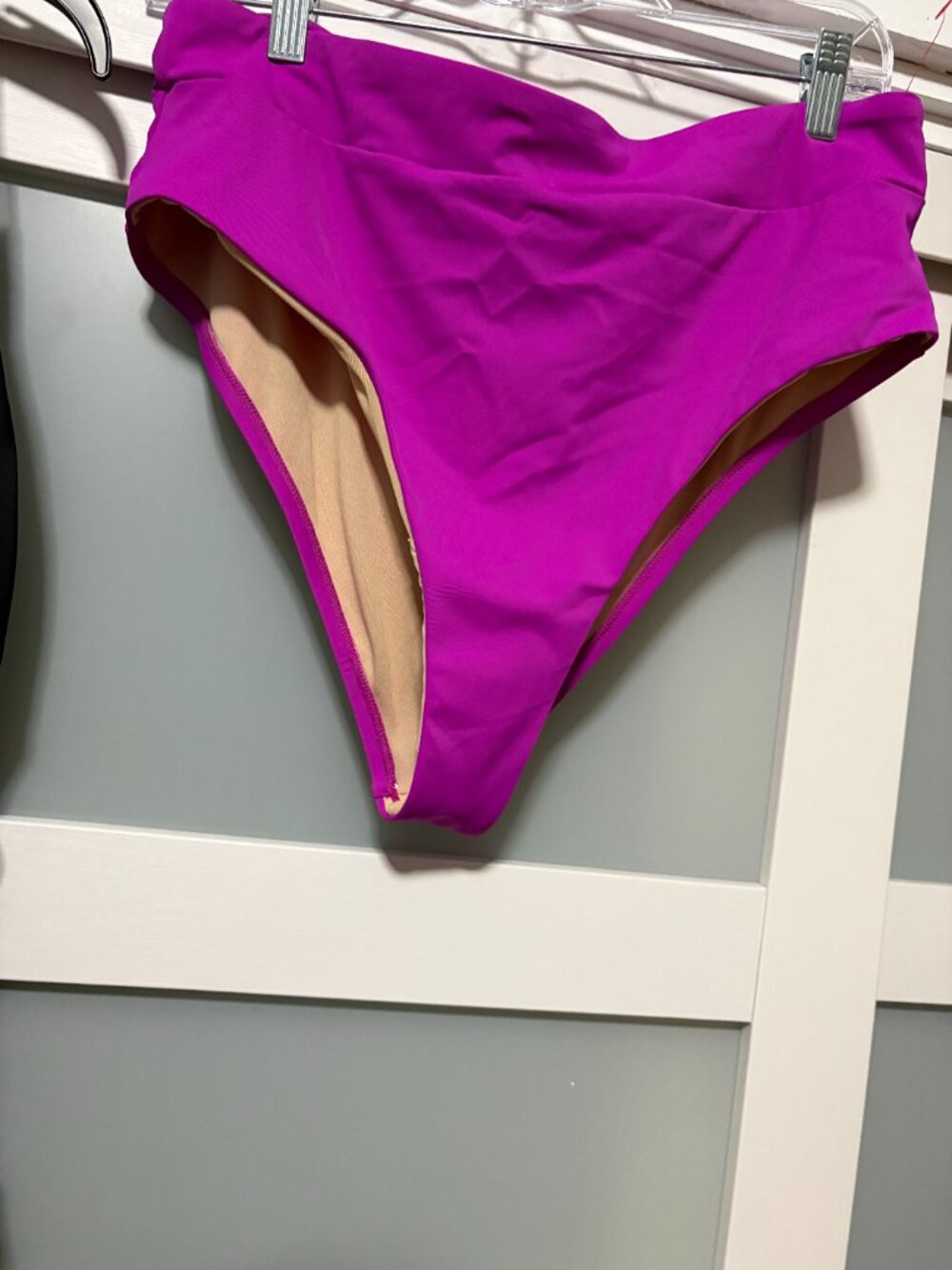 Swimsuits for All Ladies Halter Tankini Bathing Suit set sz 16 Black Fucshia NEW - Picture 3 of 4